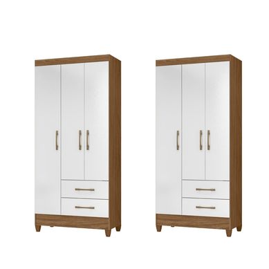 Combo 2 Closet M-803 3 Puertas 2 Cajones