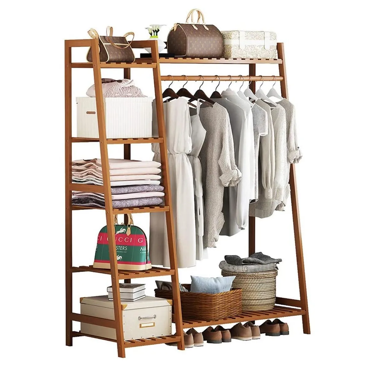 IMPORTADORA USA - Colgador Organizador 2 Repisa(s) 110x140x40 cm Café