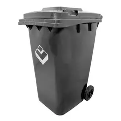 LORENZINI - Basurero 240 Litros Hdpe Con Tapa y Ruedas Negro