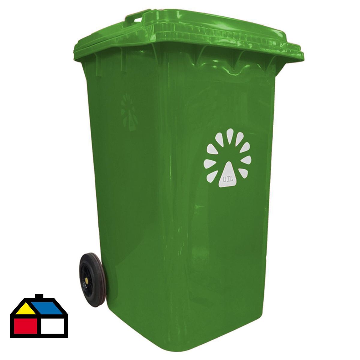 LORENZINI - Basurero Lorenzini 360 Litros Hdpe Verde Con Ruedas