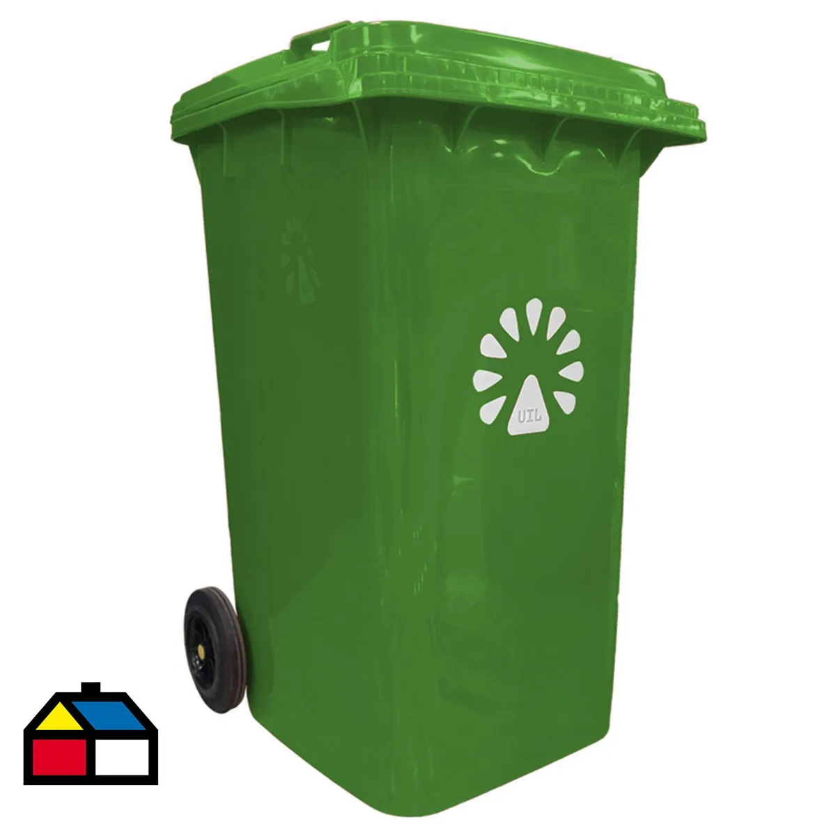 LORENZINI - Basurero Lorenzini 360 Litros Hdpe Verde Con Ruedas