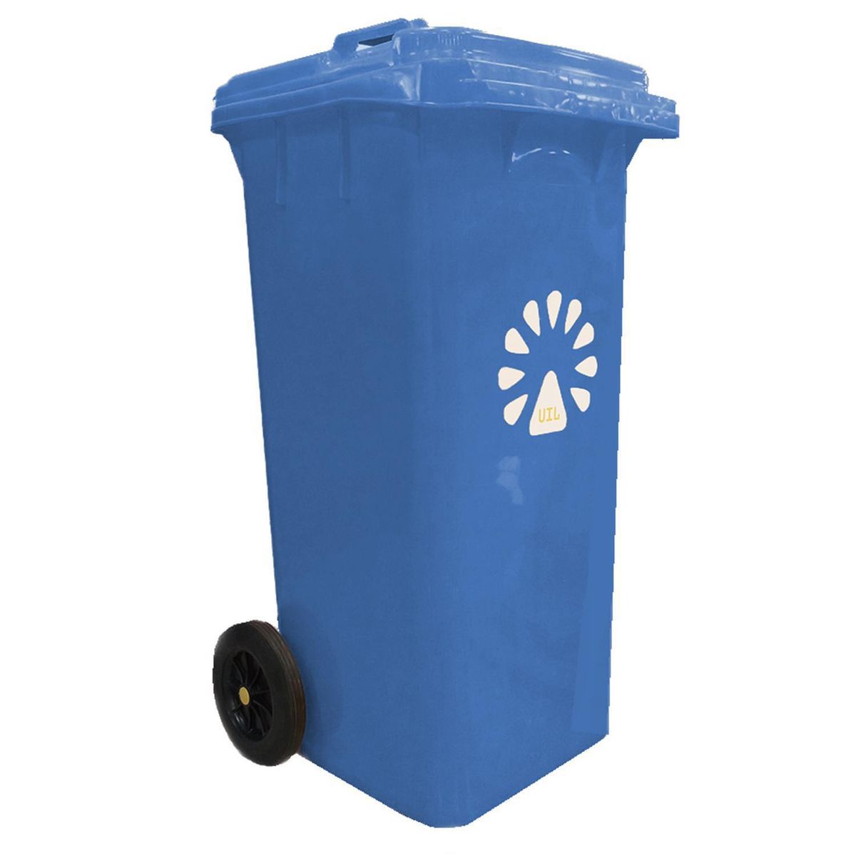 LORENZINI - Basurero Lorenzini 120 Litros Alta Densidad Azul Con Ruedas