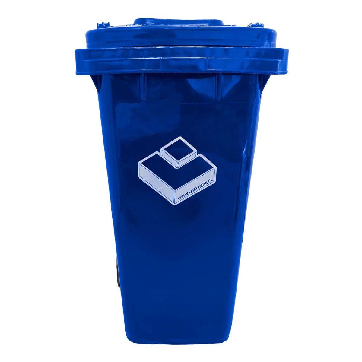 LORENZINI - Basurero Lorenzini 120 Litros Alta Densidad Azul Con Ruedas
