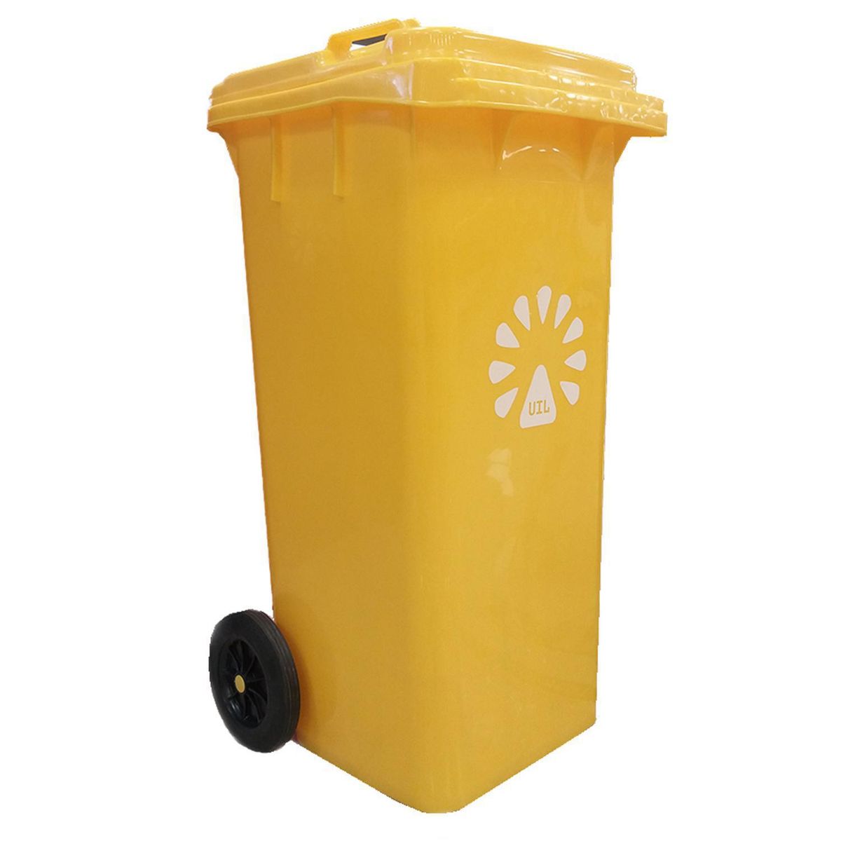 LORENZINI - Basurero Lorenzini 120 Litros Amarillo Con Ruedas y Tapa