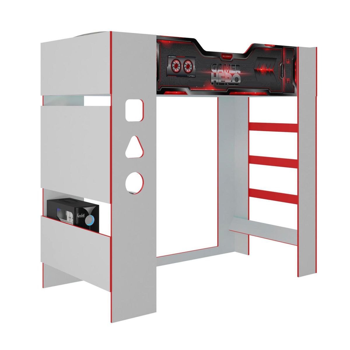 VEKKAHOME - Cama 1.5 plazas de Estructura Hero Blanco