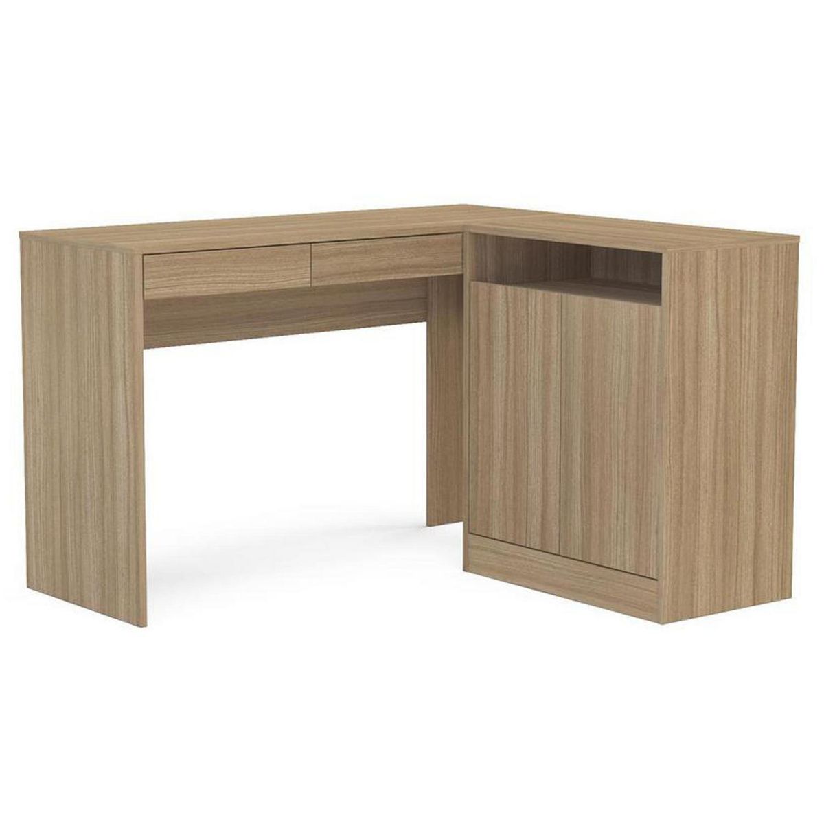 VEKKAHOME - Escritorio en L Esquinero Portugal Café Claro 120x75.5x107.2 cm