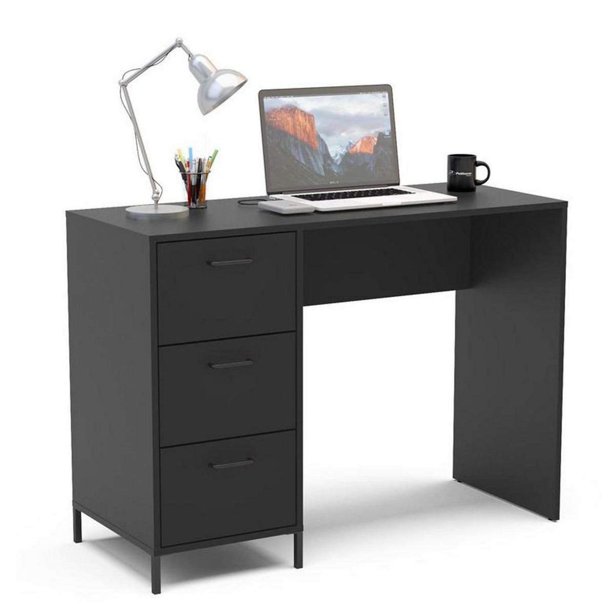 VEKKAHOME - Escritorio Santa Monica Negro 110x79x44.5 cm