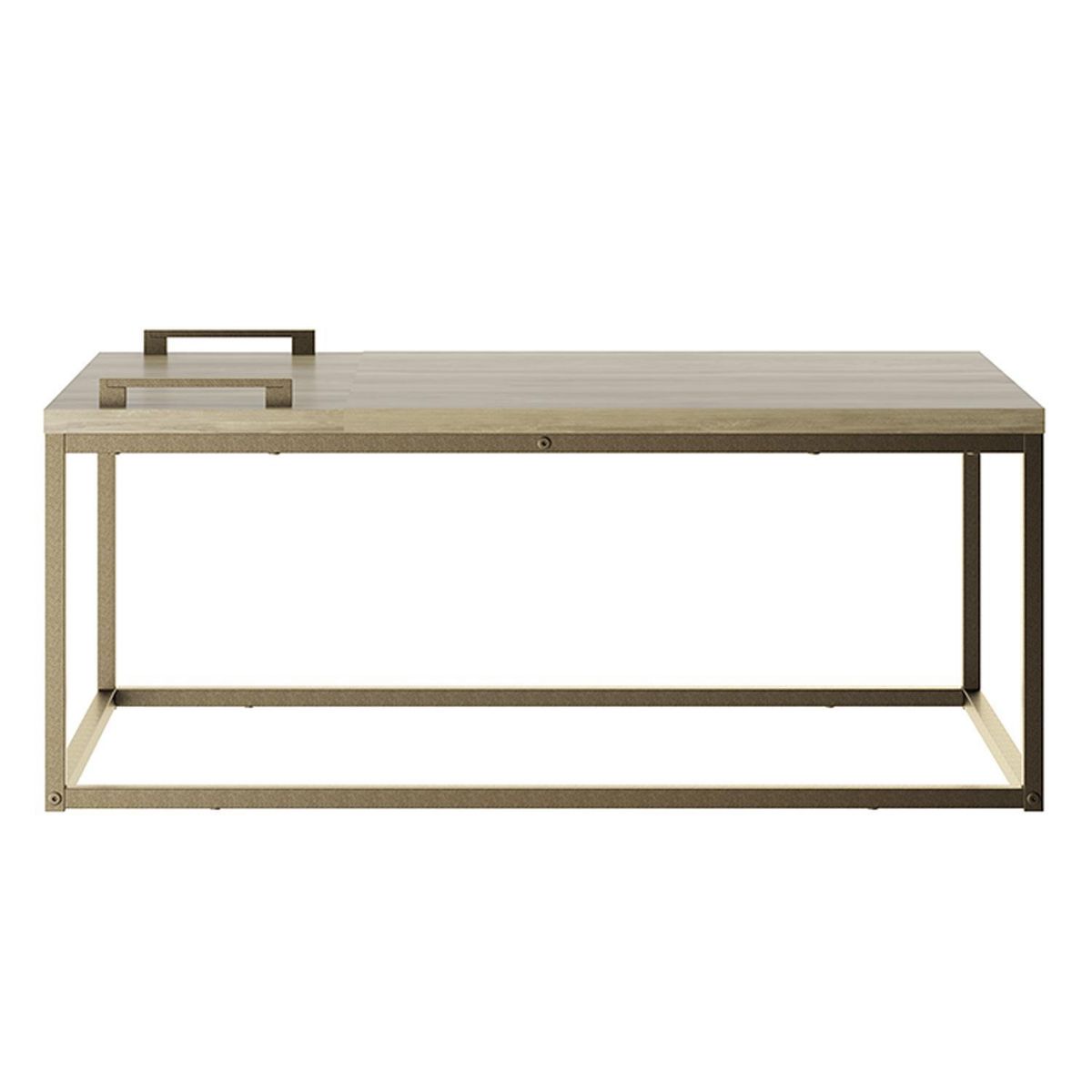 VEKKAHOME - Mesa de Centro Cooper Café/Pastel 60x100x40 cm