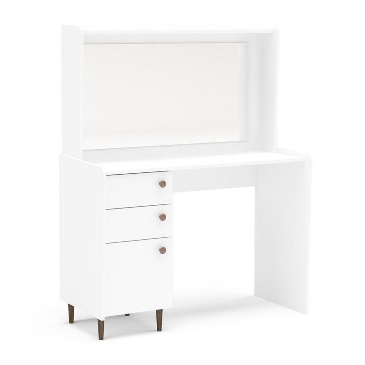 VEKKAHOME - Tocador 1 Puerta 2 Cajón(es) Lusiana 108x137.1x47.1 cm Blanco