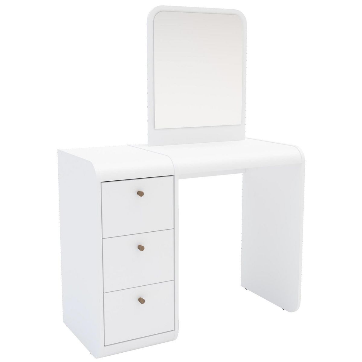VEKKAHOME - Tocador 3 Cajón(es) Valparaiso 94.5x135x44.6 cm Blanco