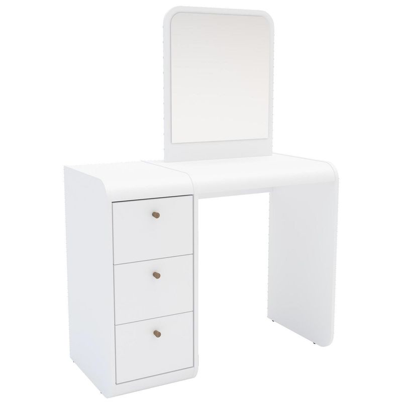 VEKKAHOME - Tocador 3 Cajón(es) Valparaiso 94.5x135x44.6 cm Blanco