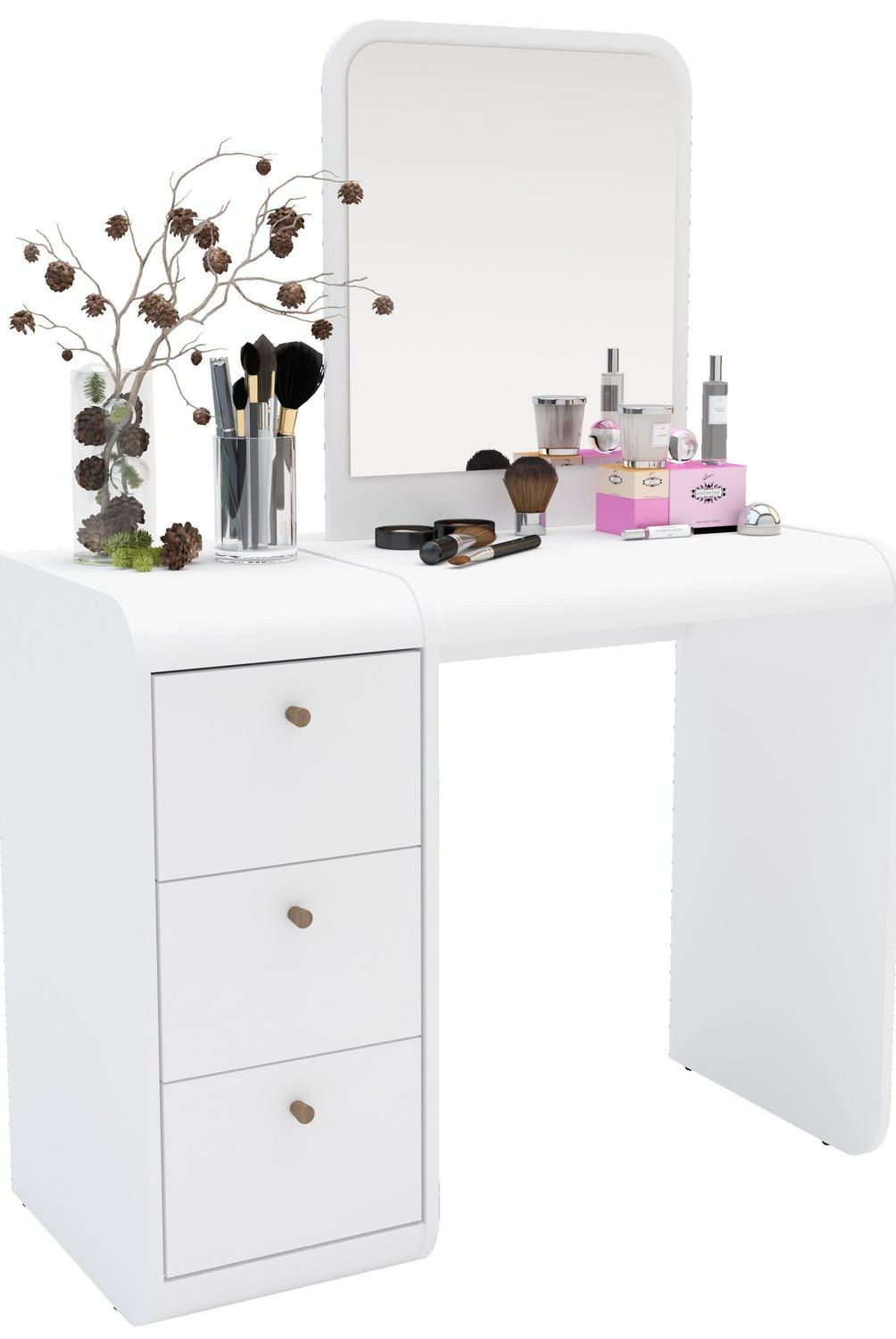 VEKKAHOME - Tocador 3 Cajón(es) Valparaiso 94.5x135x44.6 cm Blanco