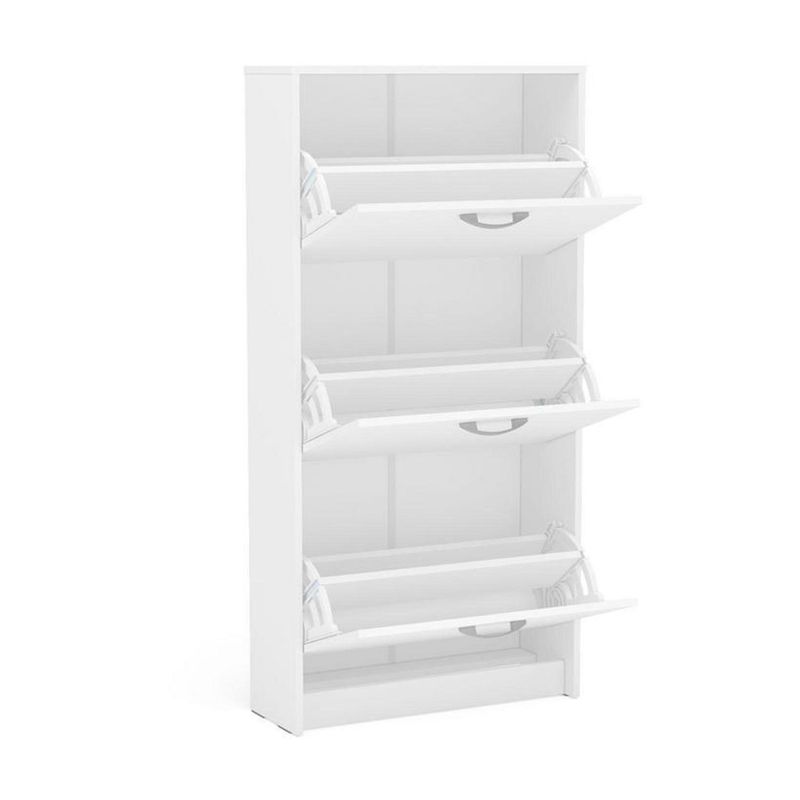 VEKKAHOME - Zapatera Fortaleza MDP 3 Nivel(es) 64x127.5x22 cm Blanco