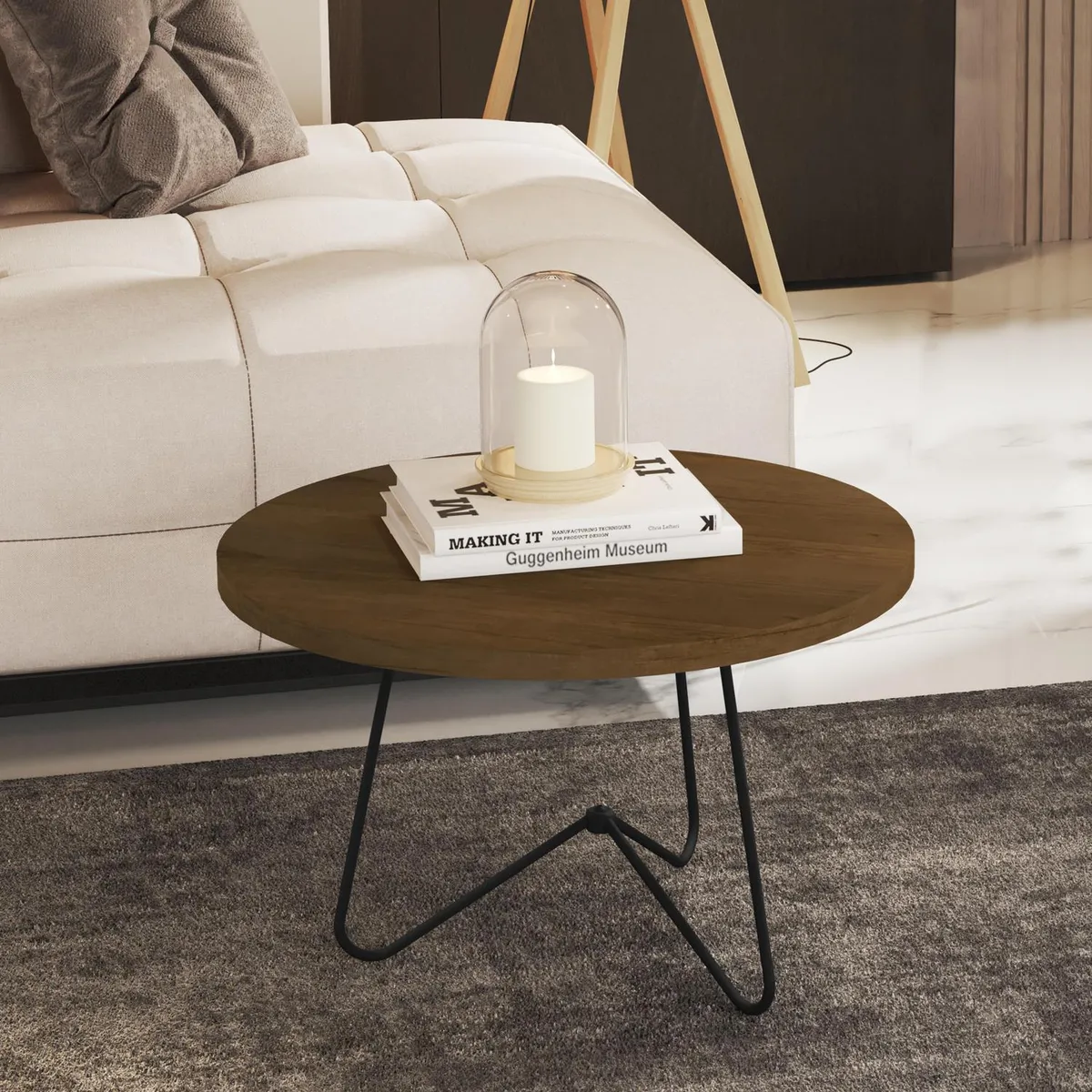 BE DESIGN - Mesa lateral baja Be canela