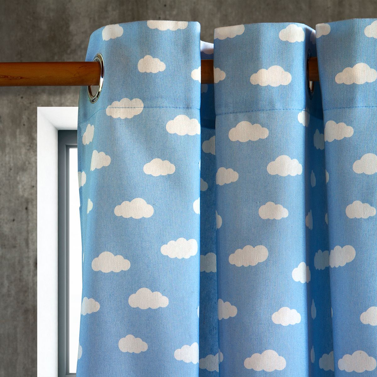 MASEL - Cortina Lona Española Nube Azul 140x225 cm