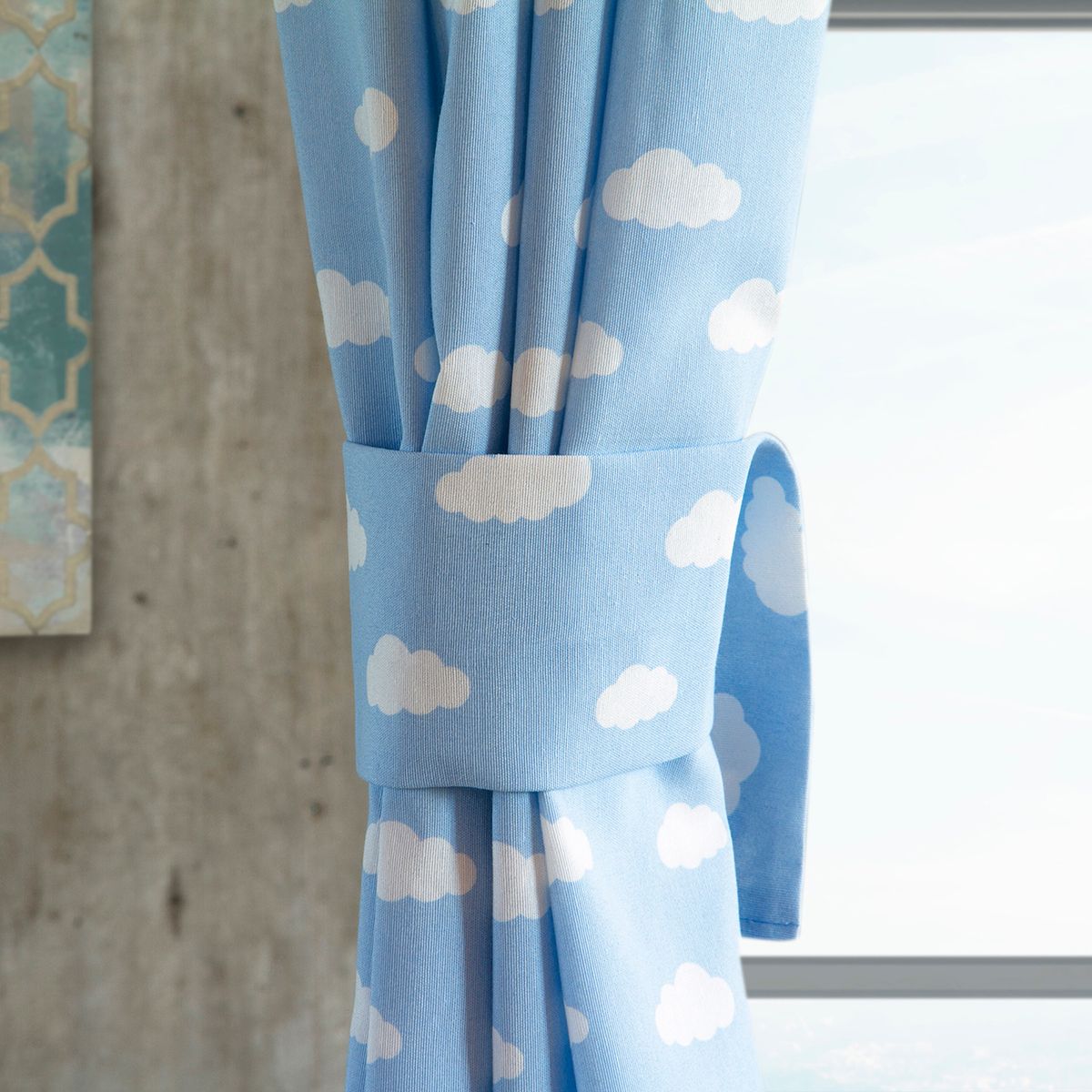 MASEL - Cortina Lona Española Nube Azul 140x225 cm