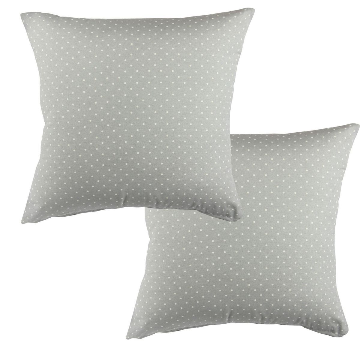 MASEL - Set De 2 Cojínes Lona Estampado Gris 50x50 cm