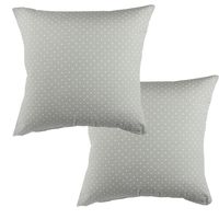 Set De 2 Cojínes Lona Estampado Gris 50x50 cm