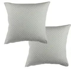 MASEL - Set De 2 Cojínes Lona Estampado Gris 50x50 cm