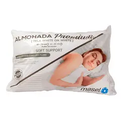MASEL - Almohada de Algodón para Dormir 70x15 cm