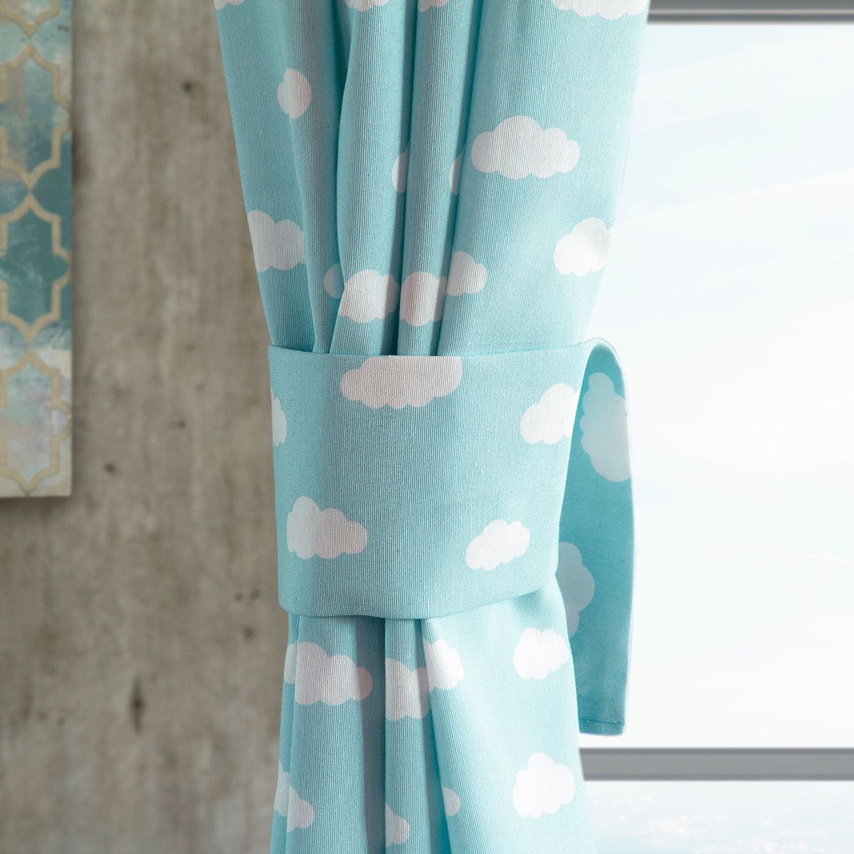 MASEL - Cortina Lona Española Nube Jade 140x225 cm