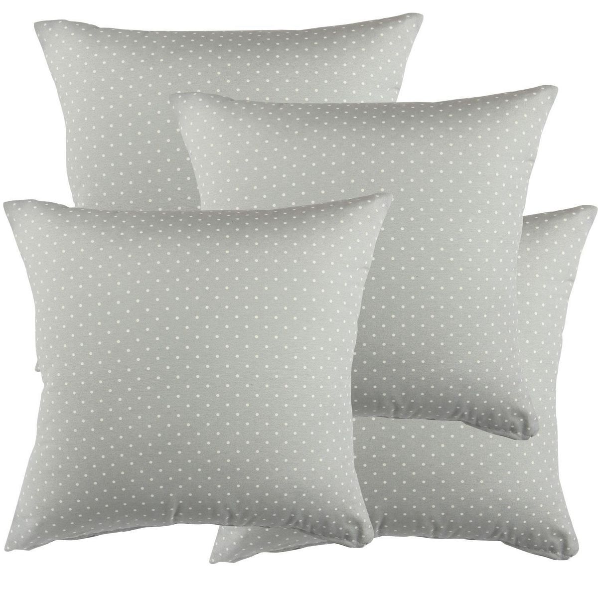 MASEL - Set De 4 Cojínes Lona Estampado Gris 50x50 cm