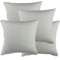 Set De 4 Cojínes Lona Estampado Gris 50x50 cm