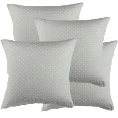 MASEL - Set De 4 Cojínes Lona Estampado Gris 50x50 cm