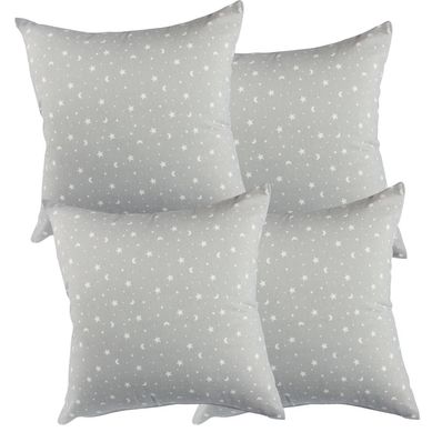 Set De 4 Cojnes Lona Estampado 50x50 cm Gris