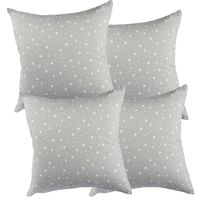 Set De 4 Cojínes Lona Estampado Gris 50x50 cm