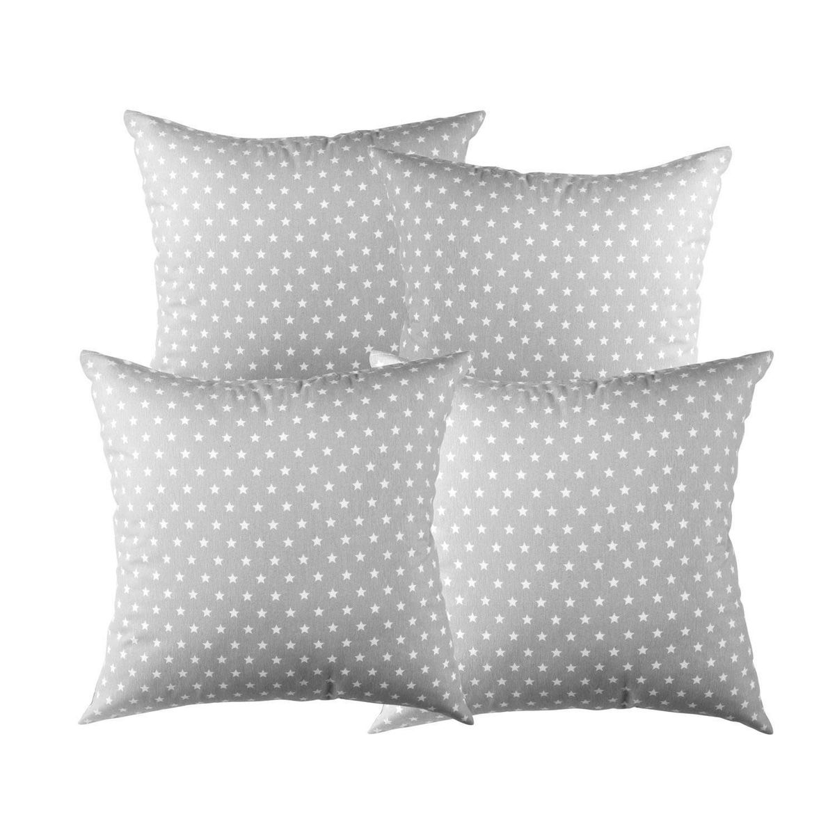 MASEL - Set De 4 Cojínes Lona Estampado Gris 50x50 cm