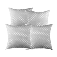 Set De 4 Cojínes Lona Estampado Gris 50x50 cm