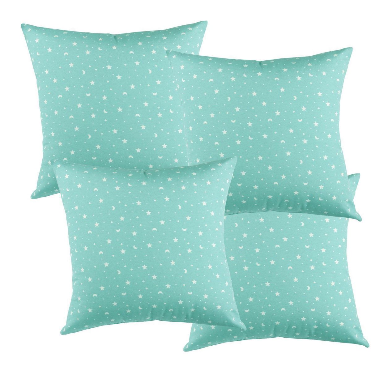 MASEL - Set De 4 Cojínes Lona Estampado Jade 50x50 cm