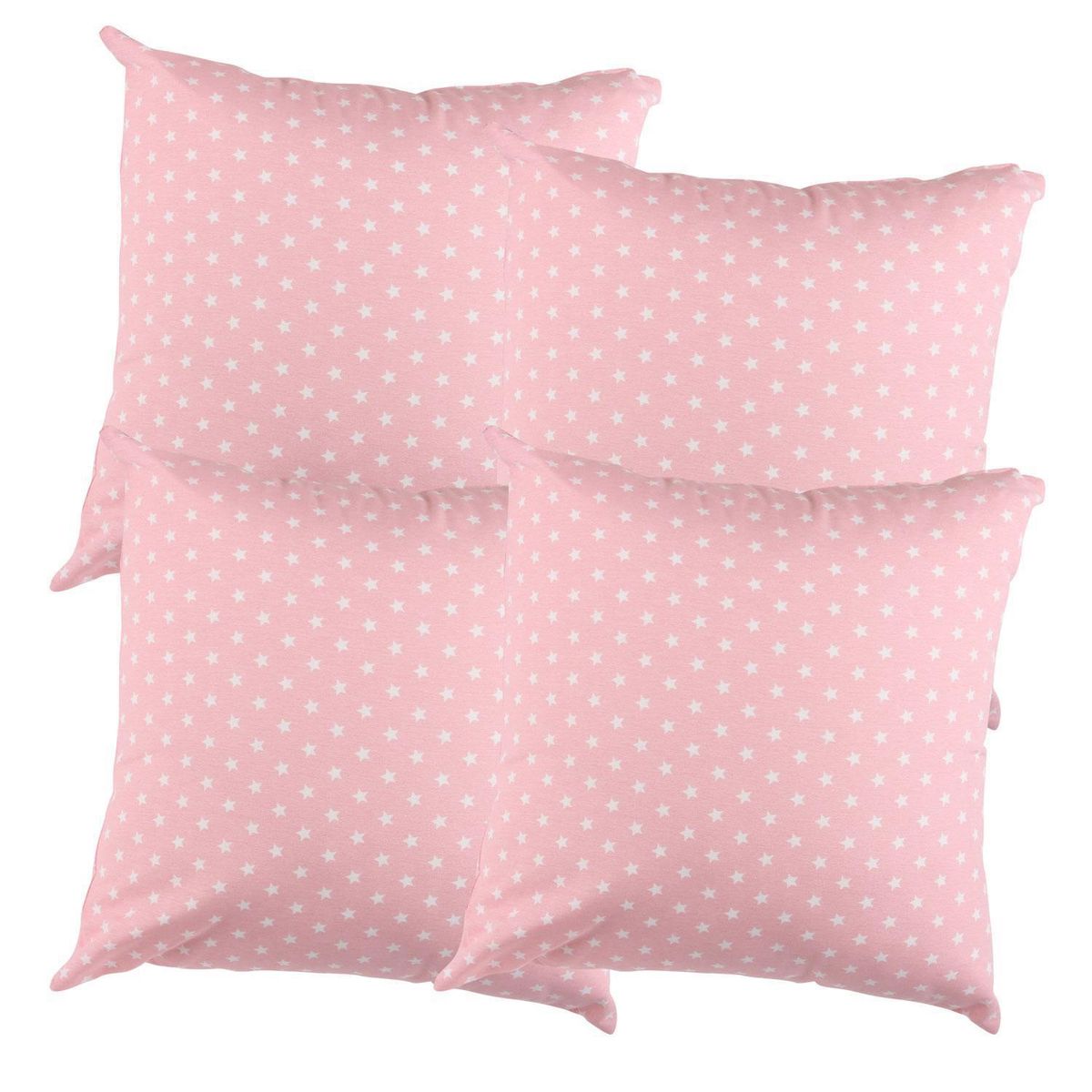 MASEL - Set De 4 Cojínes Lona Estampado Rosa 50x50 cm