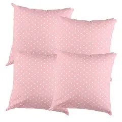MASEL - Set De 4 Cojínes Lona Estampado Rosa 50x50 cm