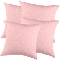 Set De 4 Cojínes Lona Estampado Rosa 50x50 cm