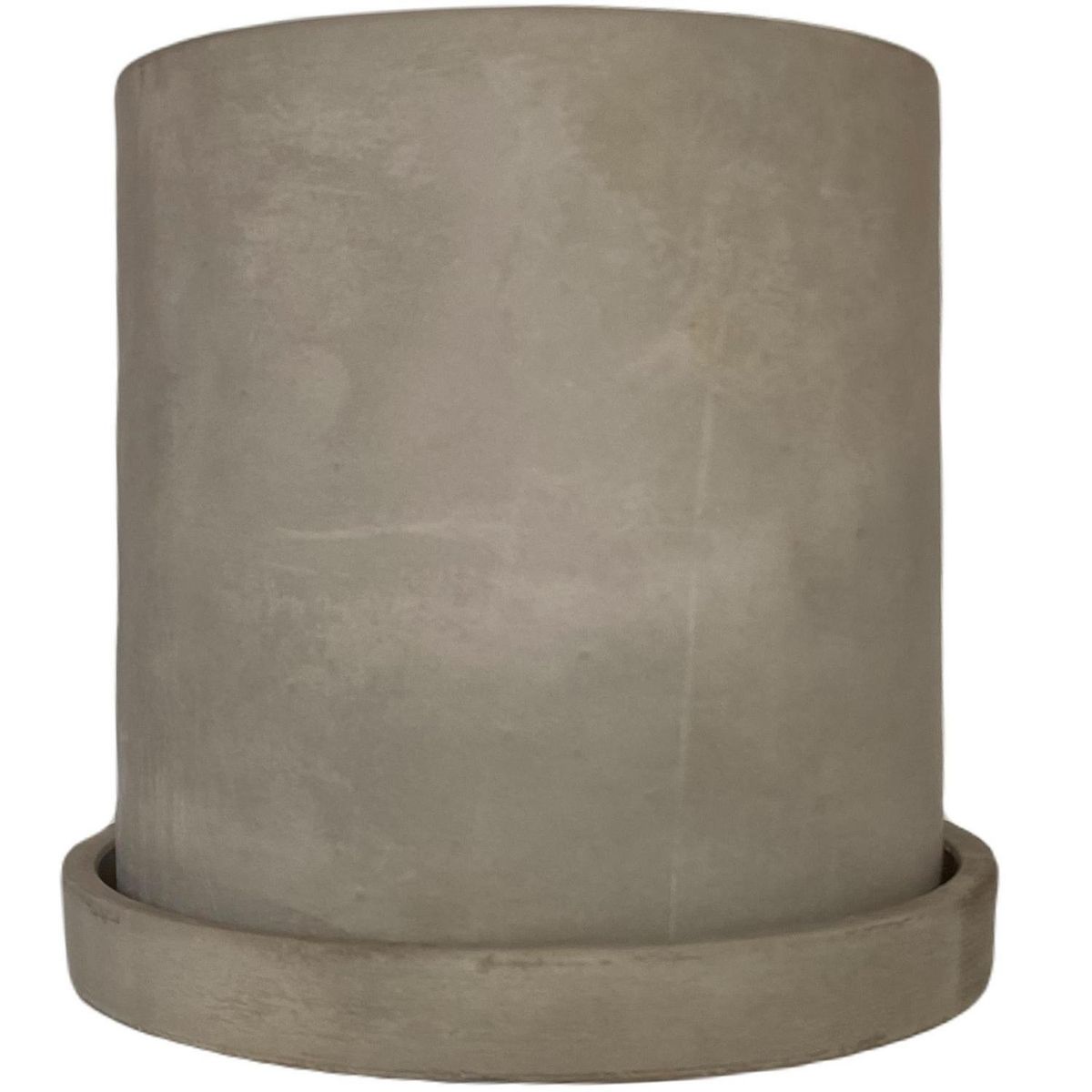 DECOGREEN - Set Macetero con Plato de Cemento 18x18 cm Terracota