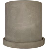 Set Macetero con Plato de Cemento 18x18 cm Terracota