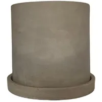 Set Macetero con Plato de Cemento 15x15 cm Cemento