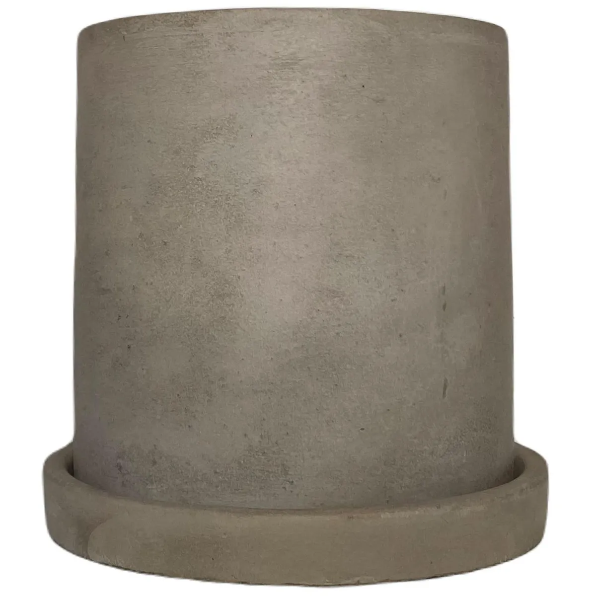 DECOGREEN - Set Macetero con Plato de Cemento 13x13 cm Cemento