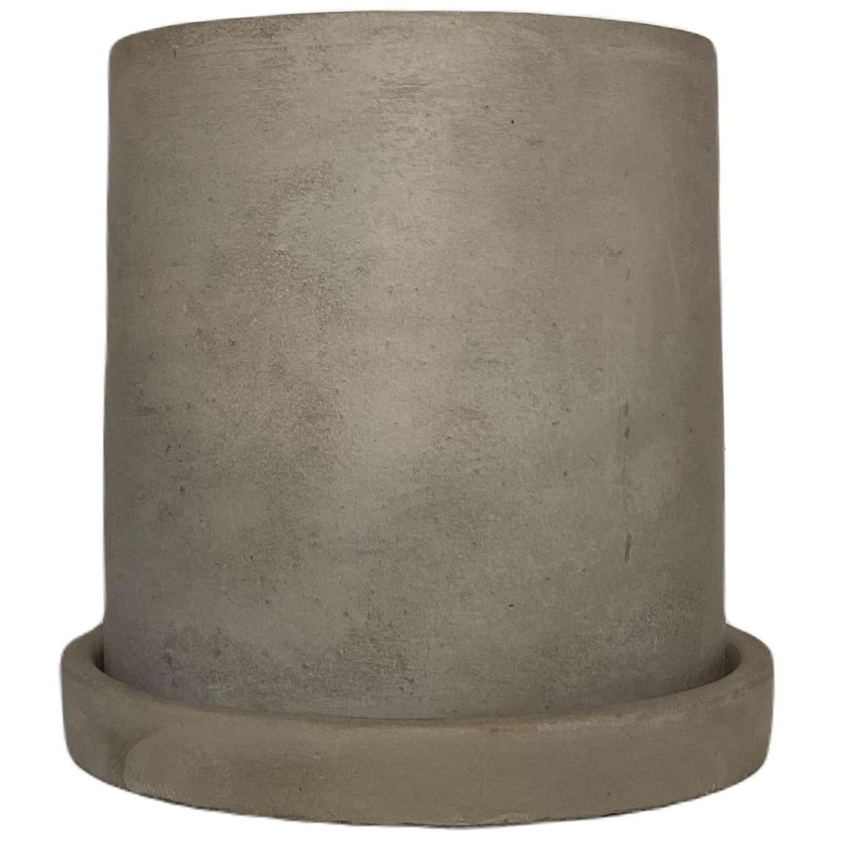 DECOGREEN - Set Macetero con Plato de Cemento 13x13 cm Cemento