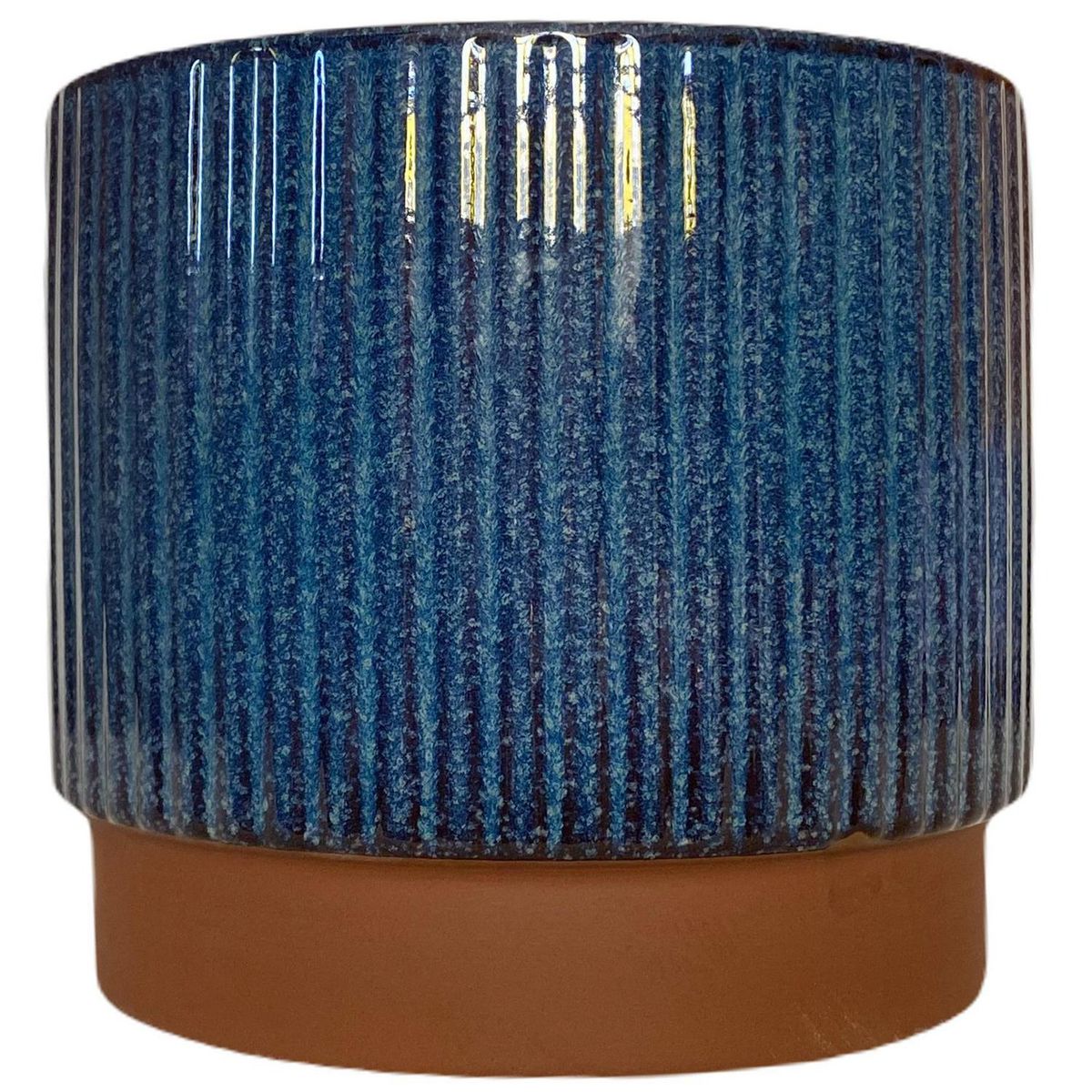 DECOGREEN - Macetero Terracota Indigo de Arcilla 45.5x12.4 azul blanco