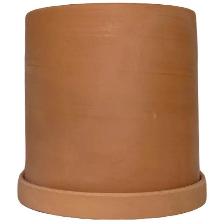 Set Macetero con Plato Terracota Clásica de Arcilla 15x15 cm Terracota