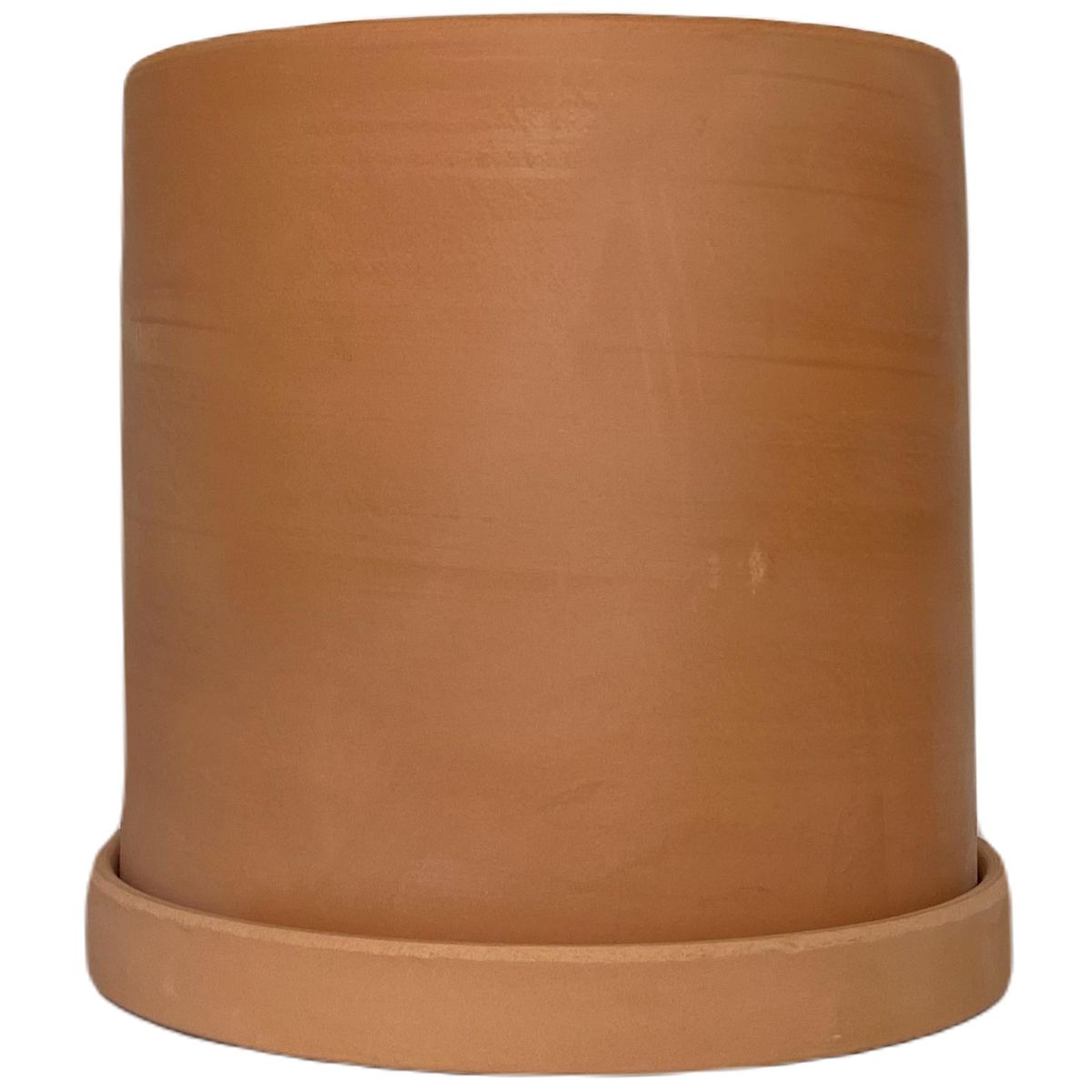 DECOGREEN - Set Macetero con Plato Terracota Clásica de Arcilla 15x15 cm Terracota