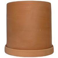 Set Macetero con Plato Terracota Clásica de Arcilla 15x15 cm Terracota