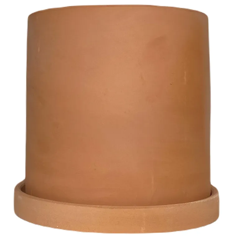 Set Macetero con Plato Terracota Clásica de Arcilla 13x13 cm Terracota
