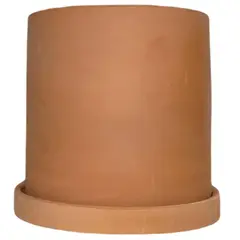 DECOGREEN - Set Macetero con Plato Terracota Clásica de Arcilla 13x13 Terracota