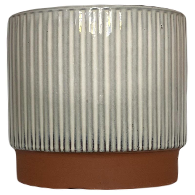 DECOGREEN - Macetero Terracota Indigo de Arcilla 14.5x12.4 Blanca