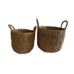 DECOGREEN - Set De 2 Cestos Organizadores Delhi Decorativos Hogar