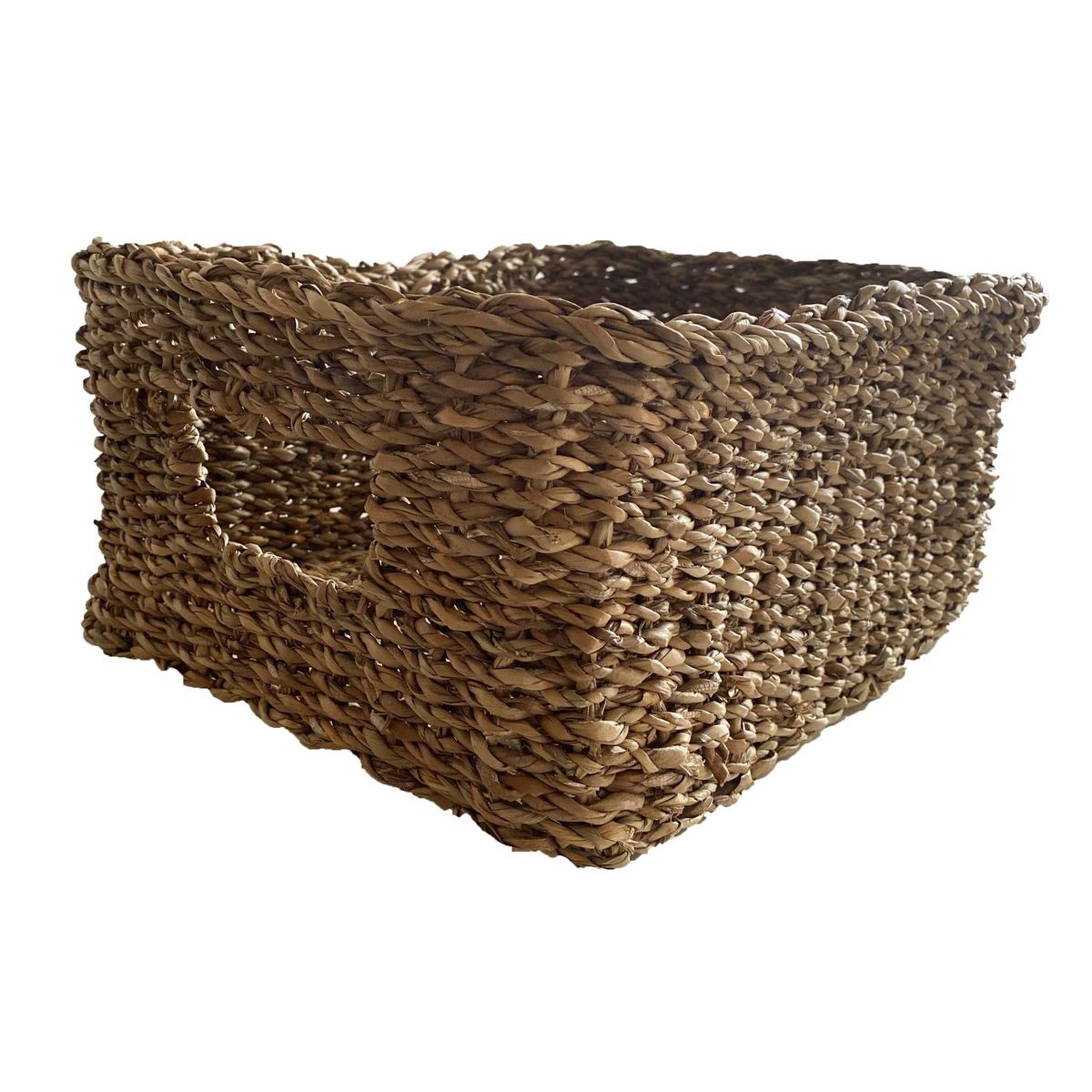 DECOGREEN - Cesto Rectangular Ganjes L 40x30x18cm Hecho de Seagrass Bangladesh